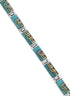 Multicolor Native American Village Design Silver Link Bracelet TX40783