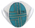 Genuine Sterling Silver Southwestern Turquoise Ring Size 8-3/4 WX42044