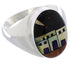 Native American Villiage Design Multicolor Ring Size 9-3/4 WX42363
