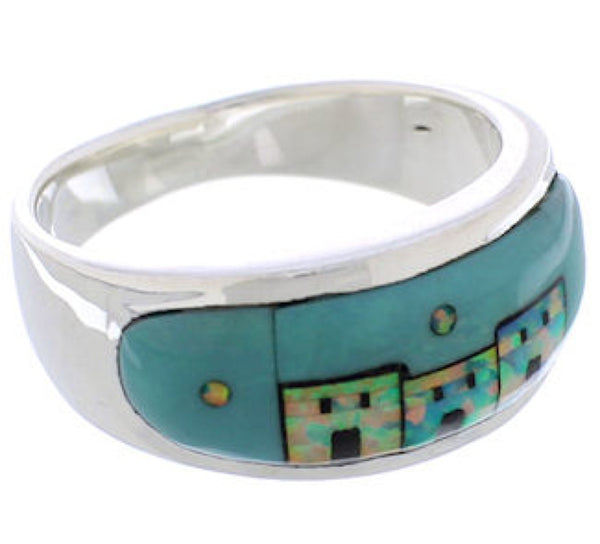 Native American Design Multicolor Jewelry Ring Size 9-1/2 TX42021