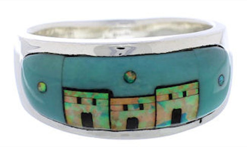 Native American Design Multicolor Jewelry Ring Size 11-1/2 TX42029