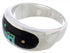 Black Jade Opal Native American Design Silver Ring Size 11-1/4 TX42098