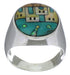 Native American Design Silver Multicolor Ring Size 9-1/2 TX42207