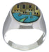 Native American Design Silver Multicolor Ring Size 10-1/4 TX42214
