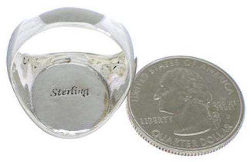 Native American Design Silver Multicolor Ring Size 10-1/4 TX42214