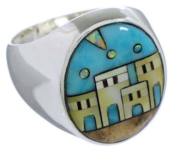 Southwest Native American Design Multicolor Ring Size 11-1/2 TX42225