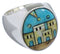 Southwest Native American Design Multicolor Ring Size 11-1/2 TX42225