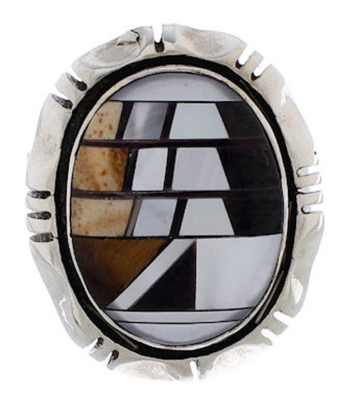 Multicolor Southwest Sterling Silver Ring Size 6-1/2 EX50808