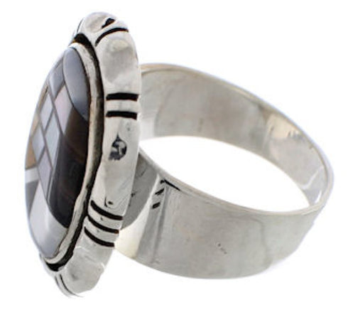 Multicolor Southwest Sterling Silver Ring Size 6-1/2 EX50808