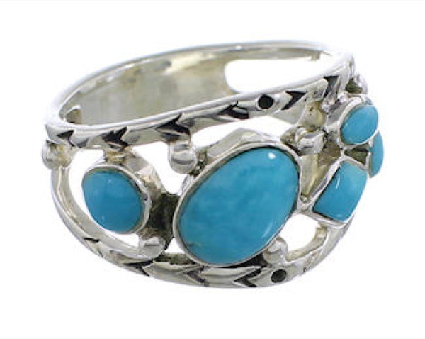 Turquoise Sterling Silver Southwestern Ring Size 8-1/4 TX40191