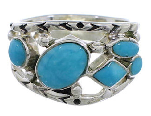 Turquoise Sterling Silver Southwestern Ring Size 8-1/4 TX40191