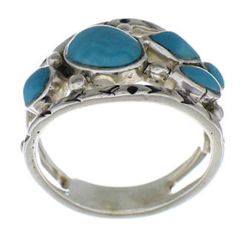 Turquoise Sterling Silver Southwestern Ring Size 8-1/4 TX40191