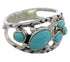 Southwest Sterling Silver Turquoise Ring Size 5-3/4 TX40199