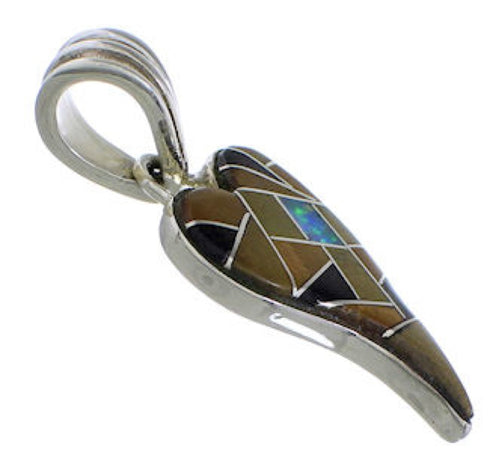 Southwest Heart Multicolor Silver Jewelry Pendant PX28803