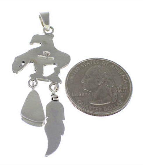 Turquoise Sterling Silver End Of The Trail Feather Pendant PX28873