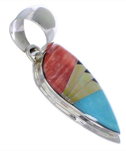 Southwest Multicolor Inlay Jewelry Pendant EX30619