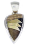 Multicolor Inlay Southwest Jewelry Silver Pendant EX30629