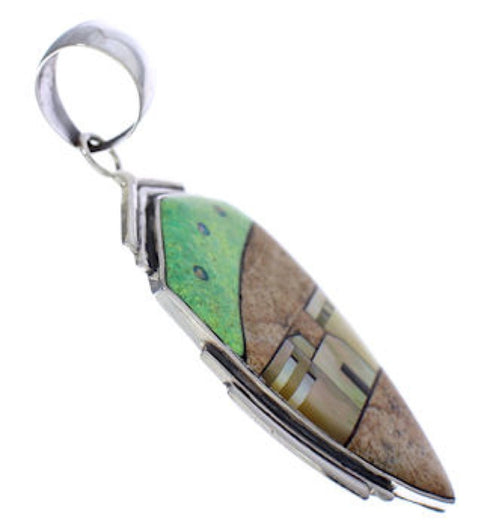 Native American Pueblo Or Village Design Multicolor Pendant PX29434
