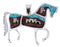 Multicolor Native American Village Design Horse Silver Pendant EX29769