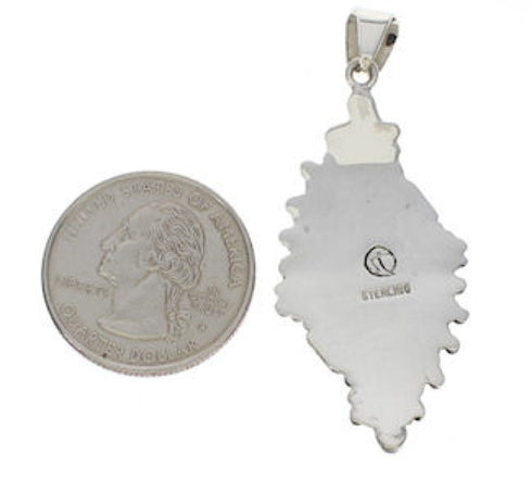 Turquoise Needlepoint Water Wave Sterling Silver Pendant EX29390