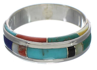 Multicolor Genuine Sterling Silver Ring Size 5-3/4 EX41676