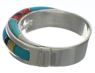 Multicolor And Sterling Silver Ring Size 8-1/4 EX41694