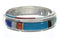 Southwestern Multicolor Silver Ring Size 5-1/4 EX41696