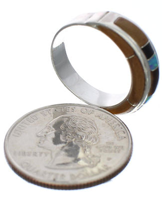 Sterling Silver And Multicolor Ring Size 6-3/4 EX41750