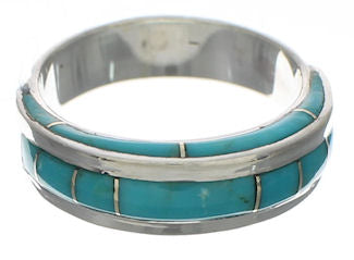 Genuine Sterling Silver Turquoise Ring Size 4-3/4 EX41820