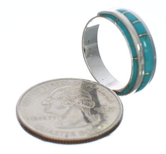 Sterling Silver And Turquoise Ring Size 6-3/4 EX41822