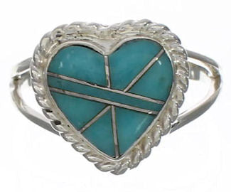 Turquoise Sterling Silver Heart Ring