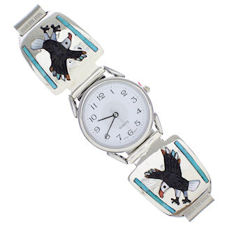 Multicolor Sterling Silver Eagle Watch YX77797