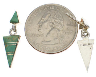 Genuine Sterling Silver Turquoise Post Dangle Earrings PX24562