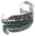 Turquoise Water Wave Sterling Silver Southwest Cuff Bracelet FX27912