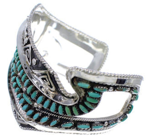 Turquoise Sterling Silver Water Wave Cuff Bracelet FX27913