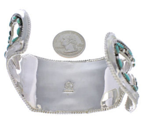 Turquoise Sterling Silver Water Wave Cuff Bracelet FX27913