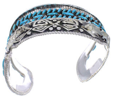 Sterling Silver Water Wave Turquoise Cuff Bracelet FX27967