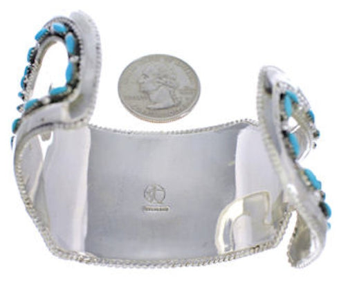 Sterling Silver Water Wave Turquoise Cuff Bracelet FX27967