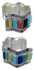 Southwest Multicolor Sterling Silver Cuff Bracelet FX27896