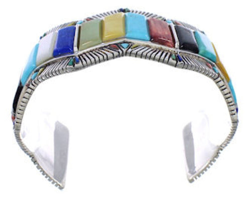 Southwest Multicolor Sterling Silver Cuff Bracelet FX27896