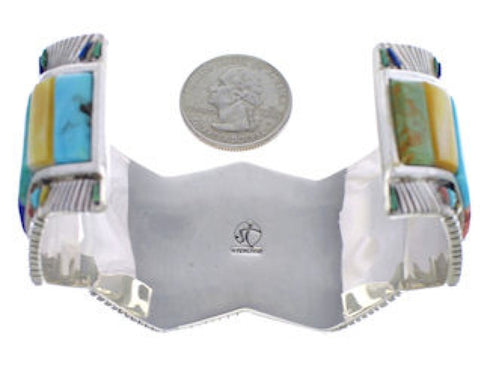Southwest Multicolor Sterling Silver Cuff Bracelet FX27896
