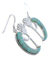 Southwestern Turquoise Silver Kokopelli Hook Dangle Earrings PX32325