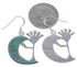 Southwestern Turquoise Silver Kokopelli Hook Dangle Earrings PX32325