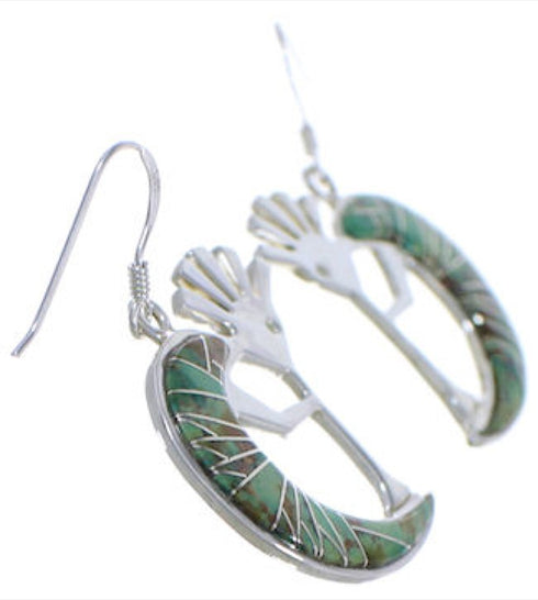 Turquoise Kokopelli Southwest Silver Jewelry Earrings PX32332