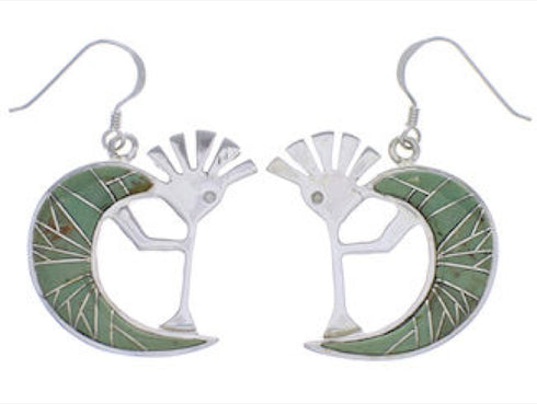 Southwest Kokopelli Turquoise Inlay Earrings PX32338