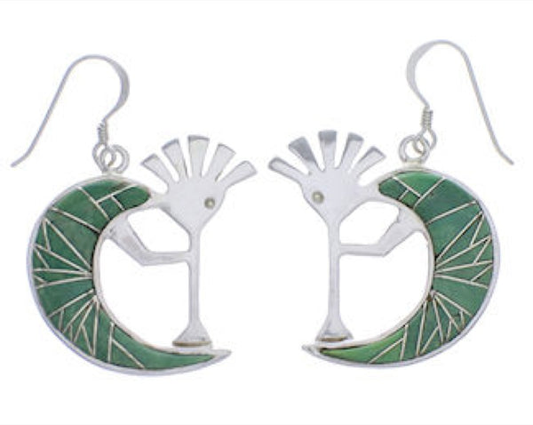 Southwestern Sterling Silver Turquoise Kokopelli Earrings PX32346