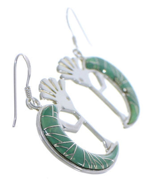 Southwestern Sterling Silver Turquoise Kokopelli Earrings PX32346