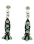 Turquoise Genuine Sterling Silver Post Dangle Earrings PX32571