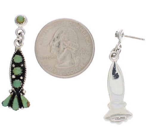 Turquoise Genuine Sterling Silver Post Dangle Earrings PX32571