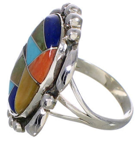 Authentic Sterling Silver Multicolor Southwest Ring Size 6-1/2 UX33638